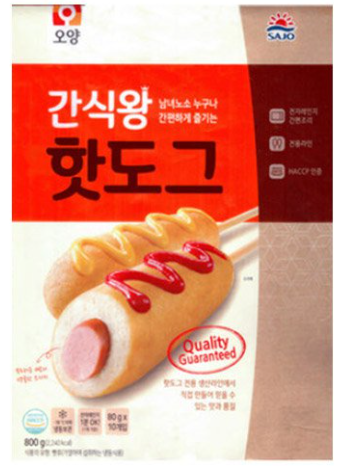 사조오양 간식왕 핫도그 800g 80gx10개입