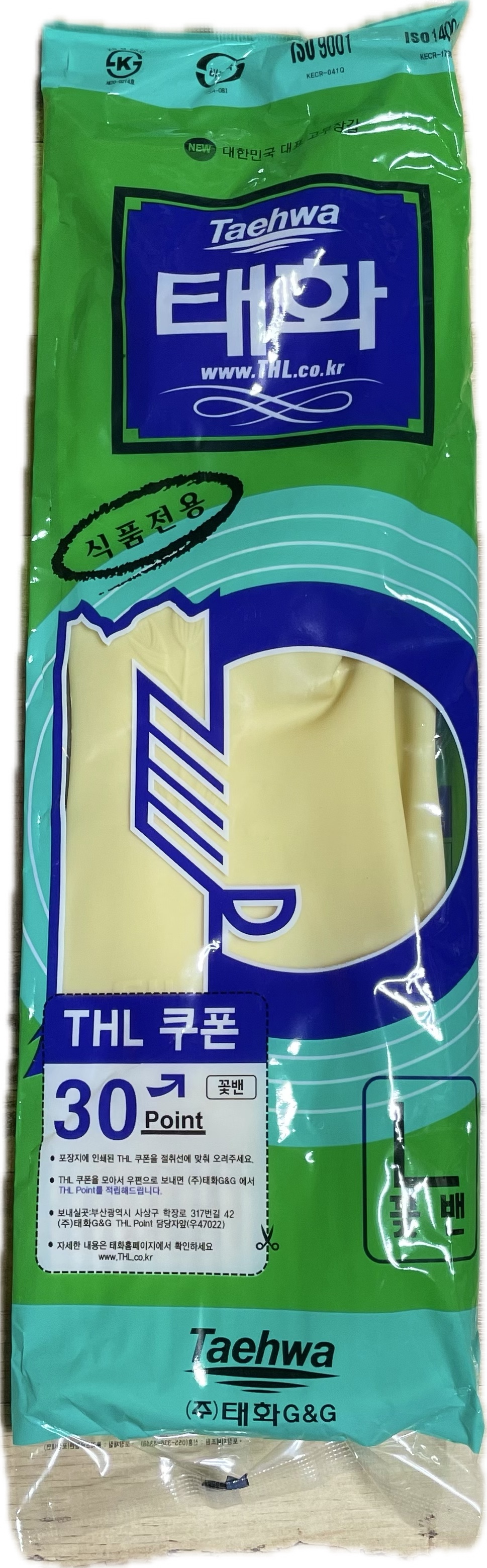 태화고무장갑 L (꽃밴/미색)